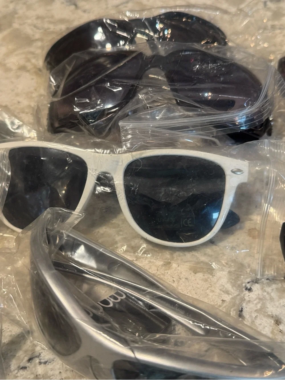 Silver Sport Sunglasses with Black Lenses - Unbranded sunglasses lot